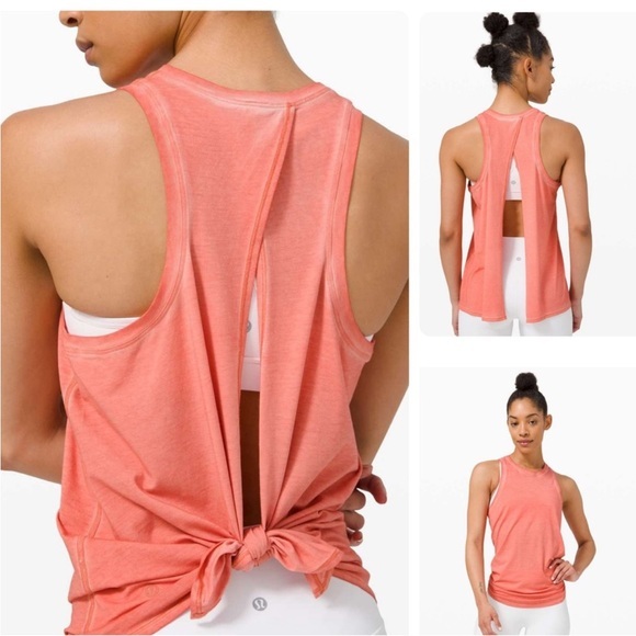 Lululemon All Tied Up Tank *Wash Sublimado Pigment Dye Rustic Coral Size 8 - Picture 1 of 6